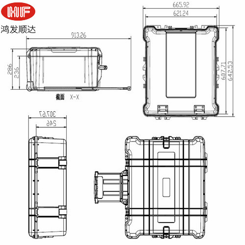 HF-P-4 內(nèi)：565*565*268 外：663*657*309