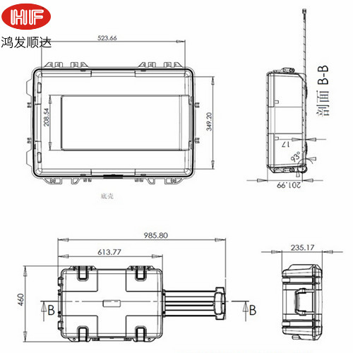 HF-P-8 內：570*393*201 外：613*460*230